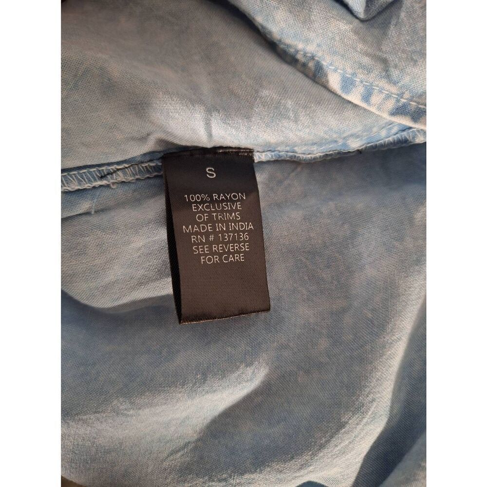Teal Womens Chambray Rouched Top Dress Size Small NEW - Picture 4 of 4
